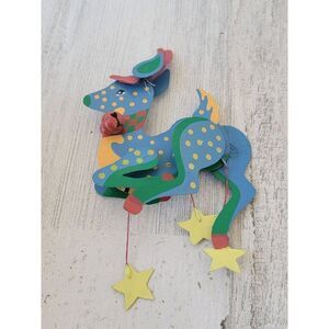 Metal reindeer star polka-dot Bell ornament Xmas decor